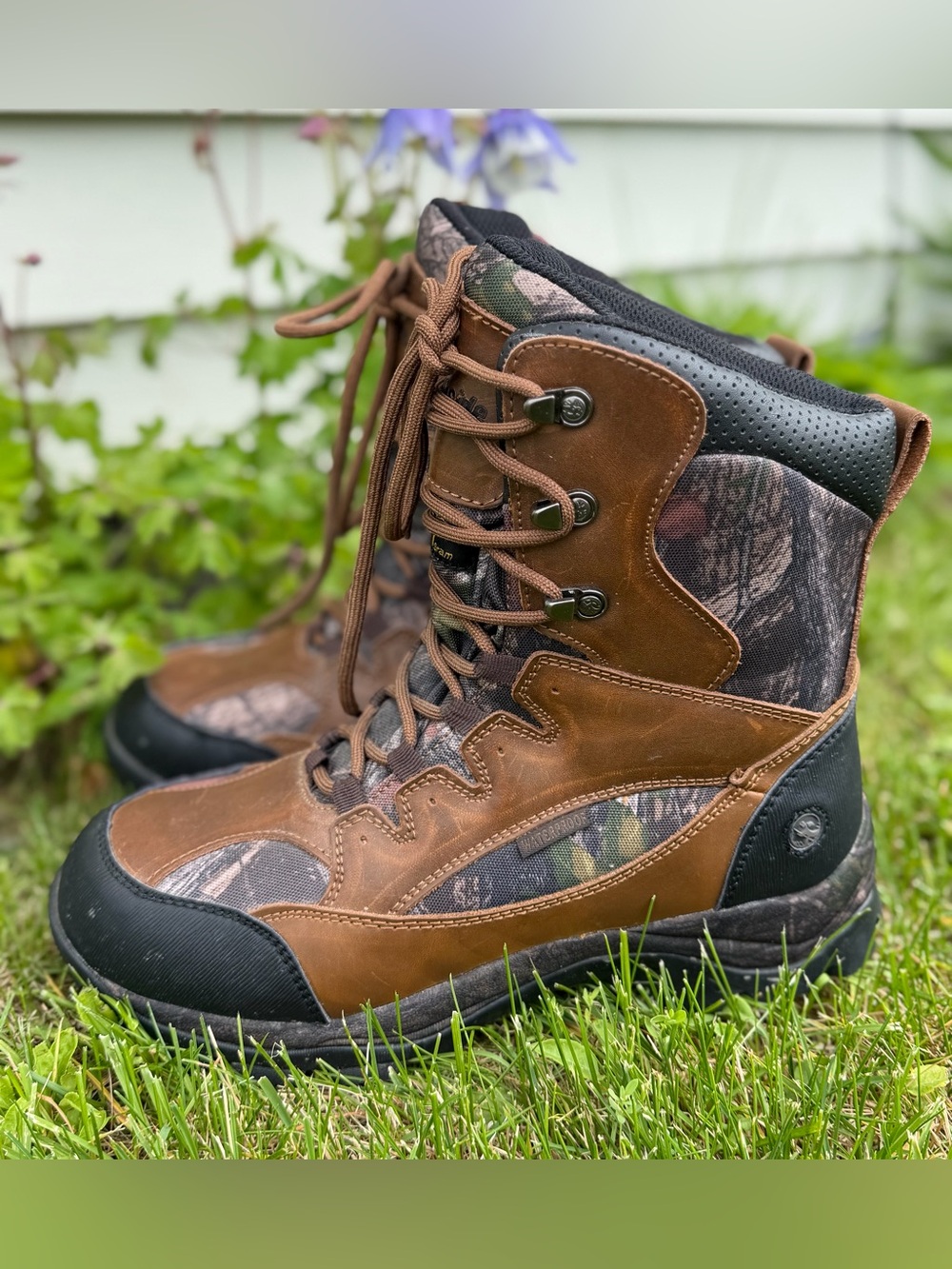 Men's Brown Camo Waterproof Hunting Boots size 7 NEW